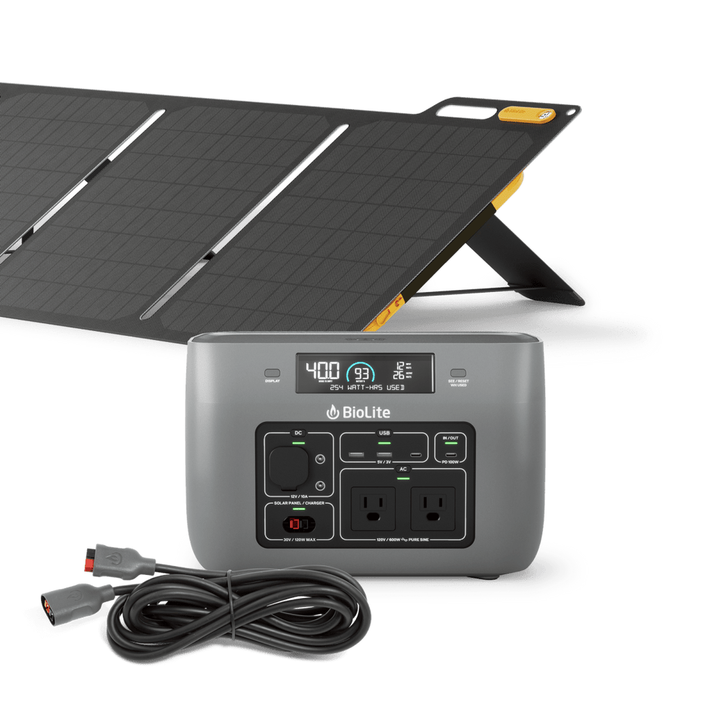 Solar Generator 600 Kit | 622 WH Power Station & 100W Panel | Rechargable Battery & Solar Panel for Camping